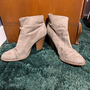 JustFab Taupe Heeled Ankle Boots